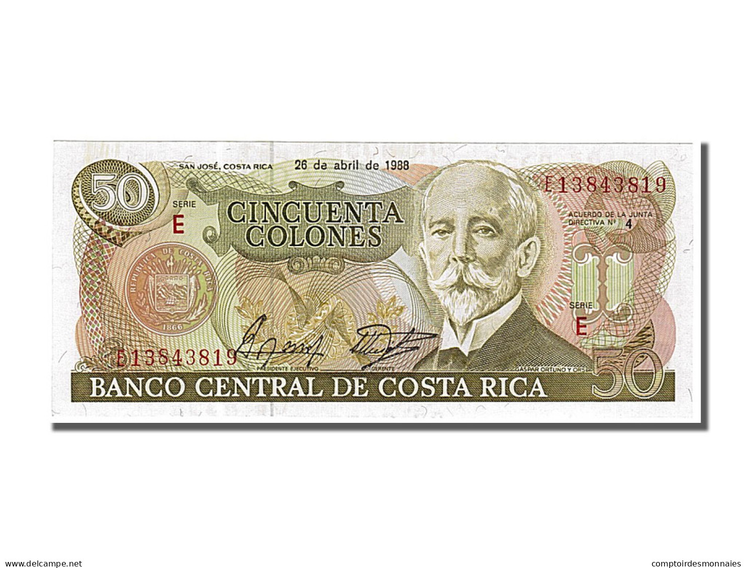 Billet, Costa Rica, 50 Colones, 1988, 1988-04-26, NEUF - Costa Rica