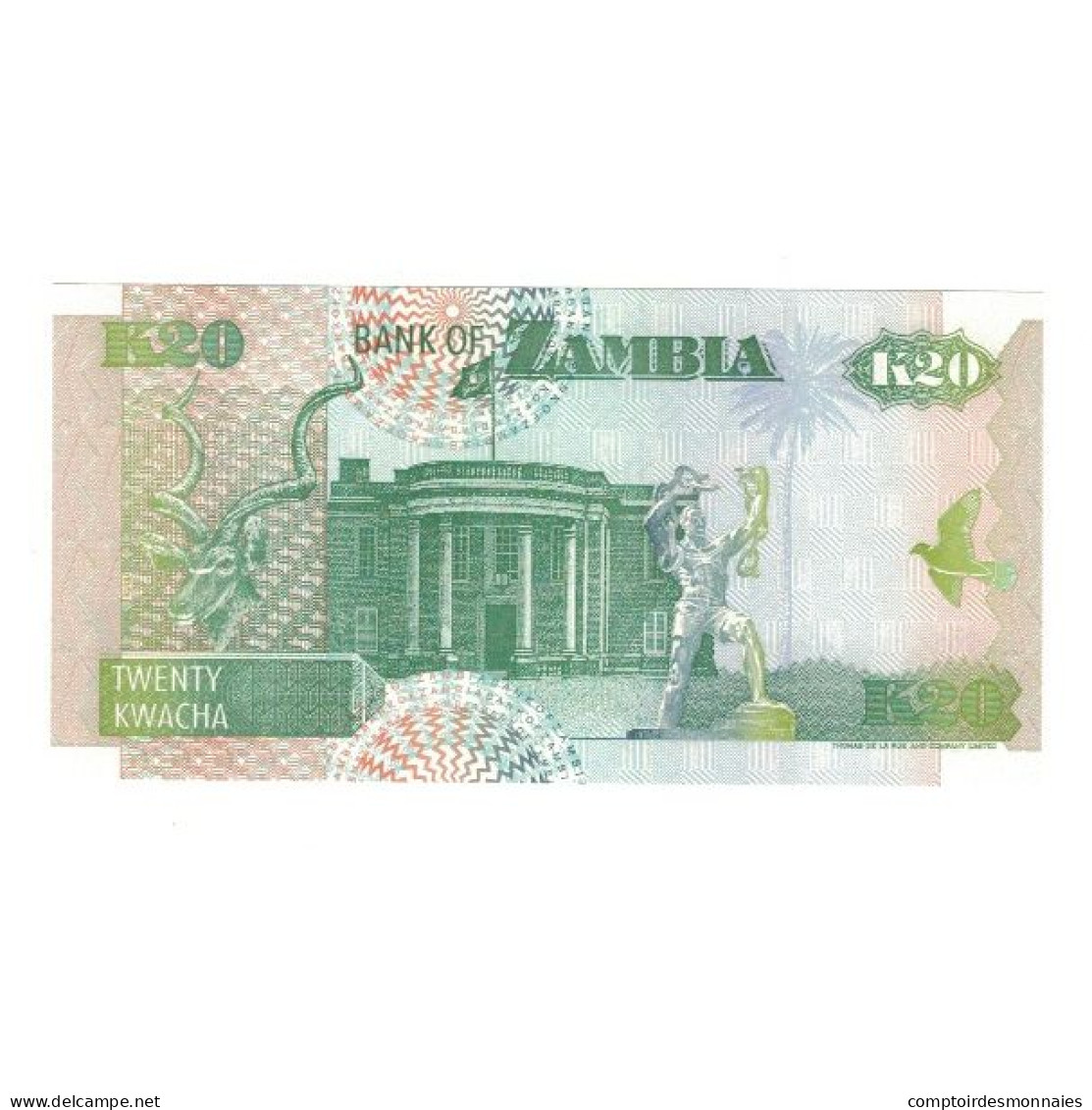 Billet, Zambie, 20 Kwacha, 1992, KM:36b, NEUF - Sambia