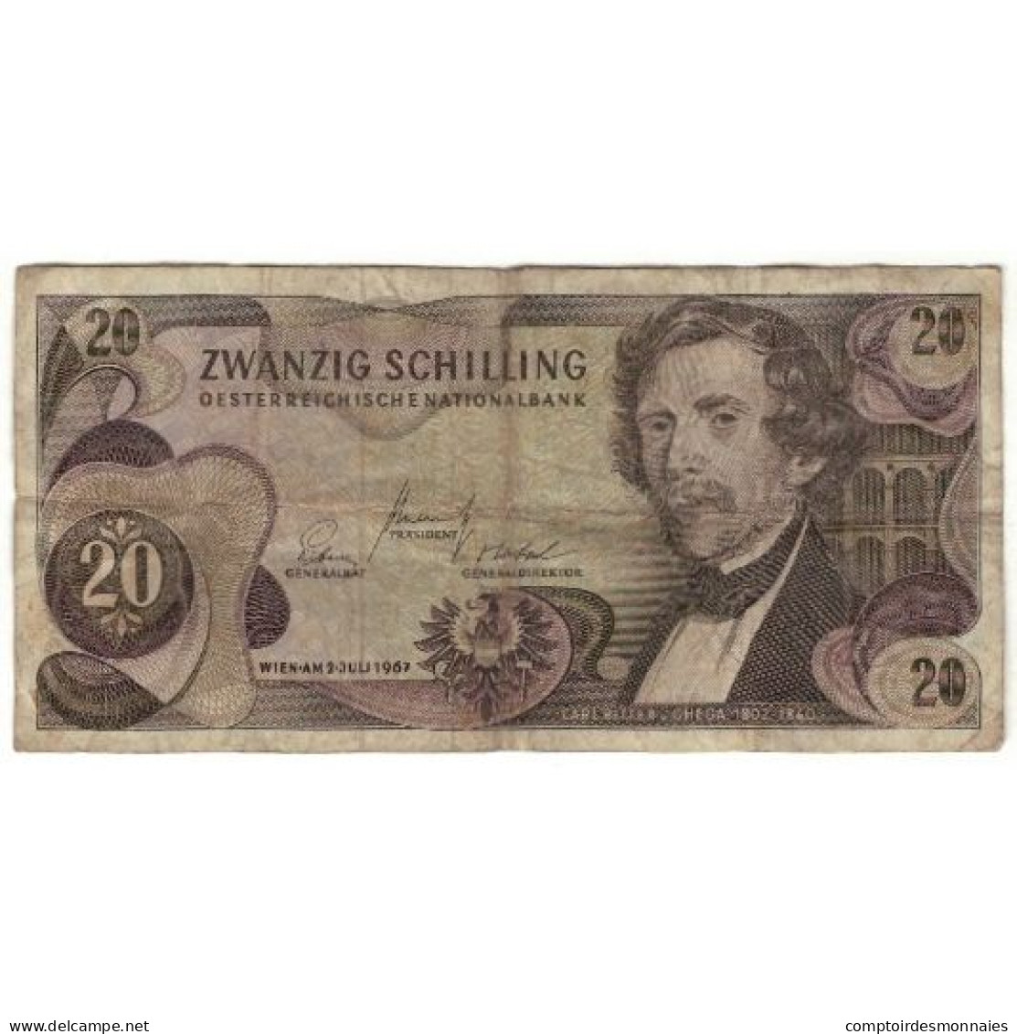 Billet, Autriche, 20 Schilling, 1967-07-02, KM:142a, B - Oesterreich