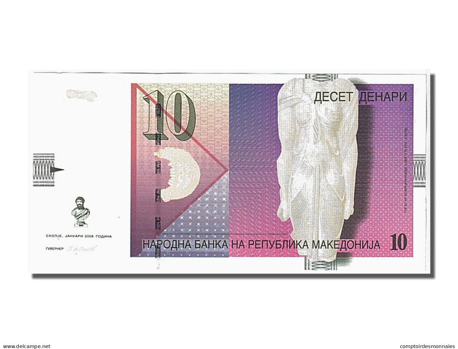 Billet, Macédoine, 10 Denari, 2008, KM:14h, NEUF - Macedonia Del Norte