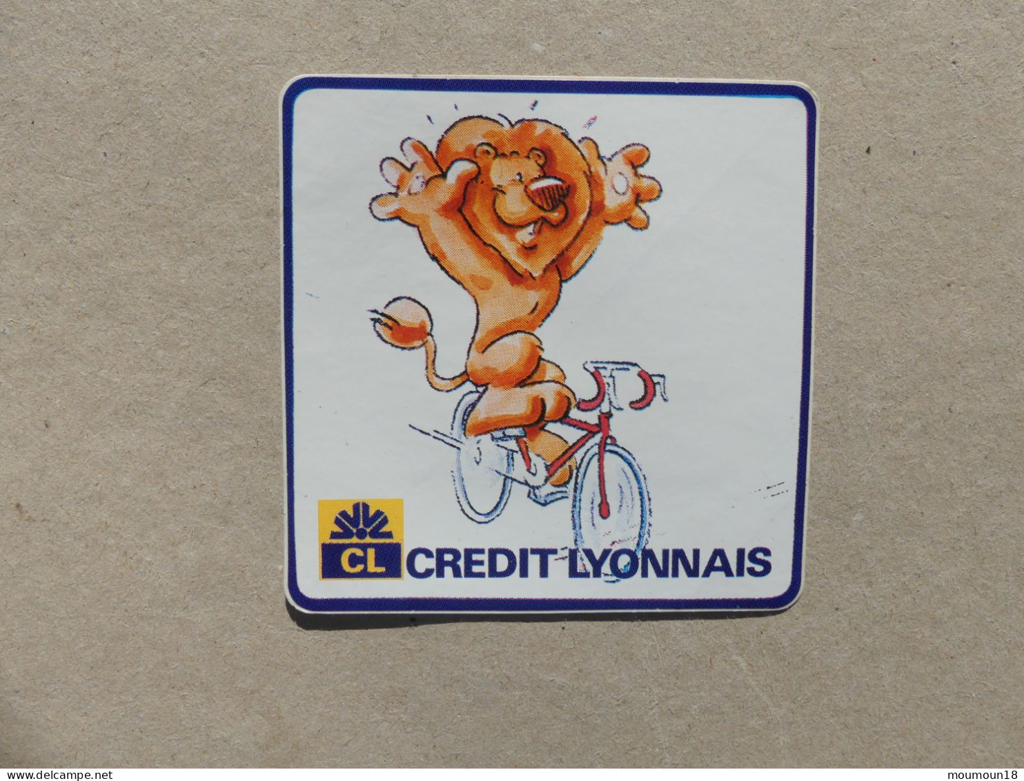 Autocollant Banques Crédit Lyonnais CL Lion à Vélo - Other & Unclassified