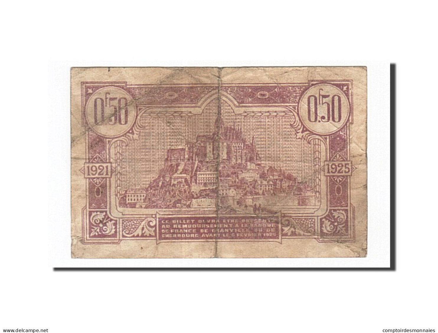 Billet, France, Granville Et Cherbourg, 50 Centimes, 1921, TB, Pirot:61-5 - Camera Di Commercio