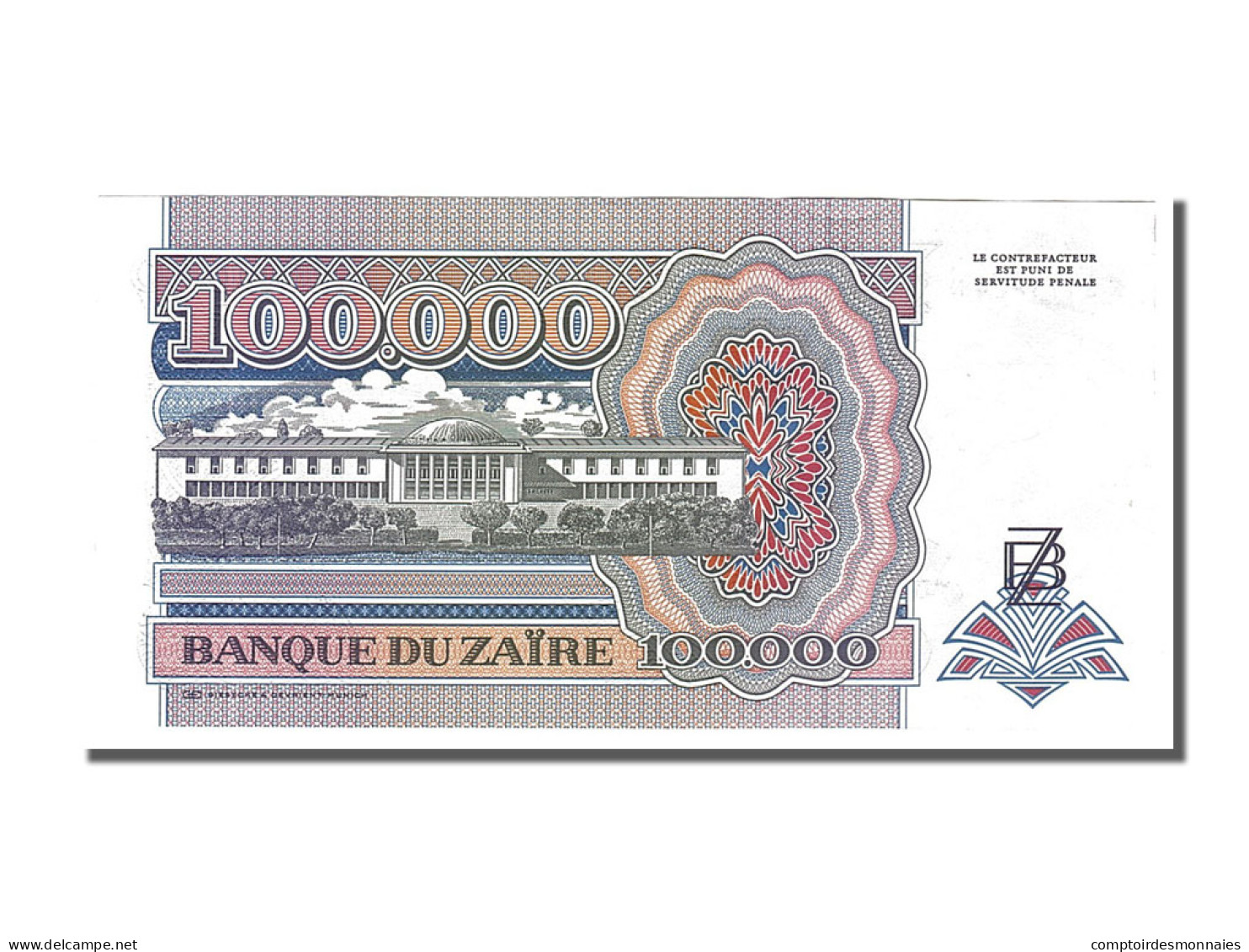 Billet, Zaïre, 100,000 Zaïres, 1992, 1992-01-04, NEUF - Zaïre