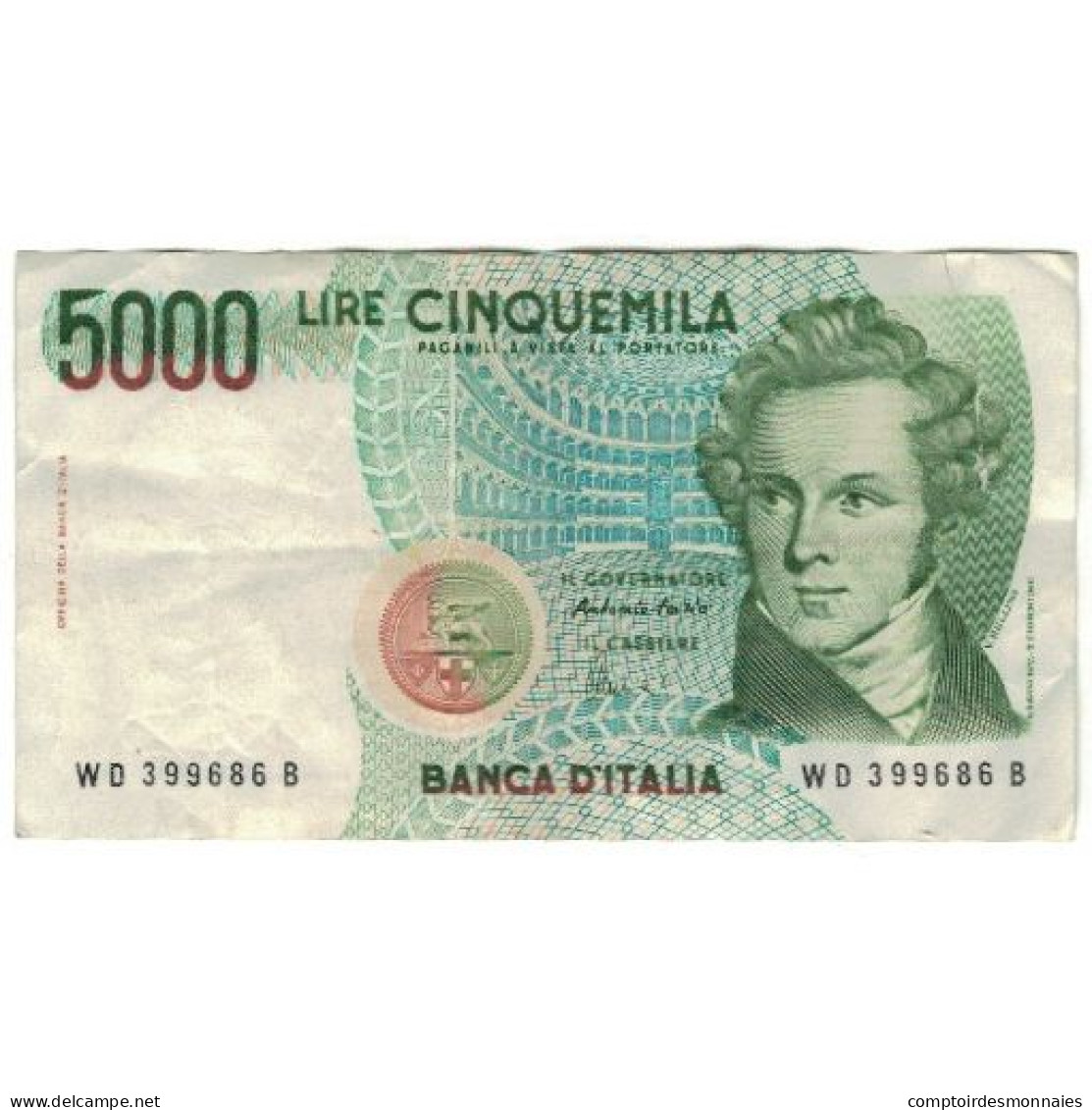 Billet, Italie, 5000 Lire, Undated (1985), 1985-01-04, KM:111c, TTB - 5000 Liras