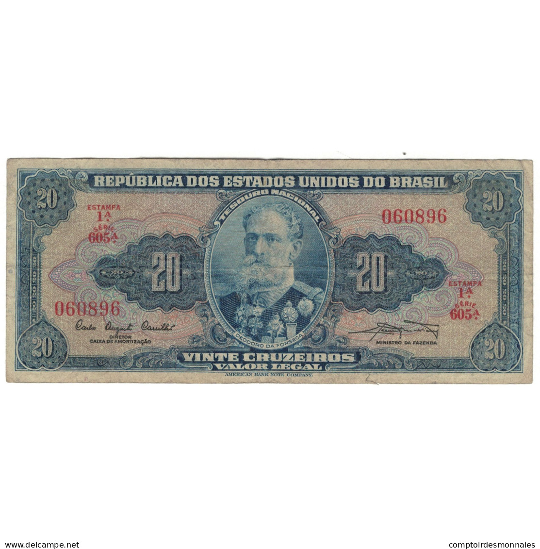 Billet, Brésil, 20 Cruzeiros, KM:168b, TB - Brazilië