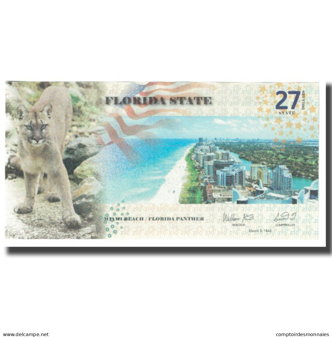 Billet, États-Unis, Billet Touristique, 2016, FLORIDA 27 DOLLARS, NEUF - A Identificar