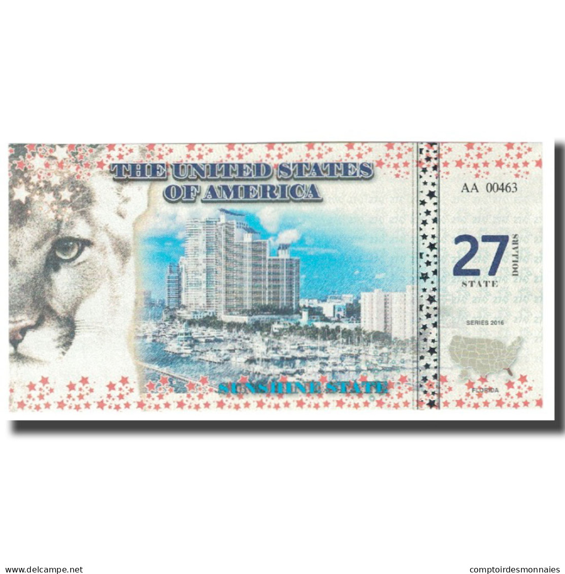 Billet, États-Unis, Billet Touristique, 2016, FLORIDA 27 DOLLARS, NEUF - Zu Identifizieren