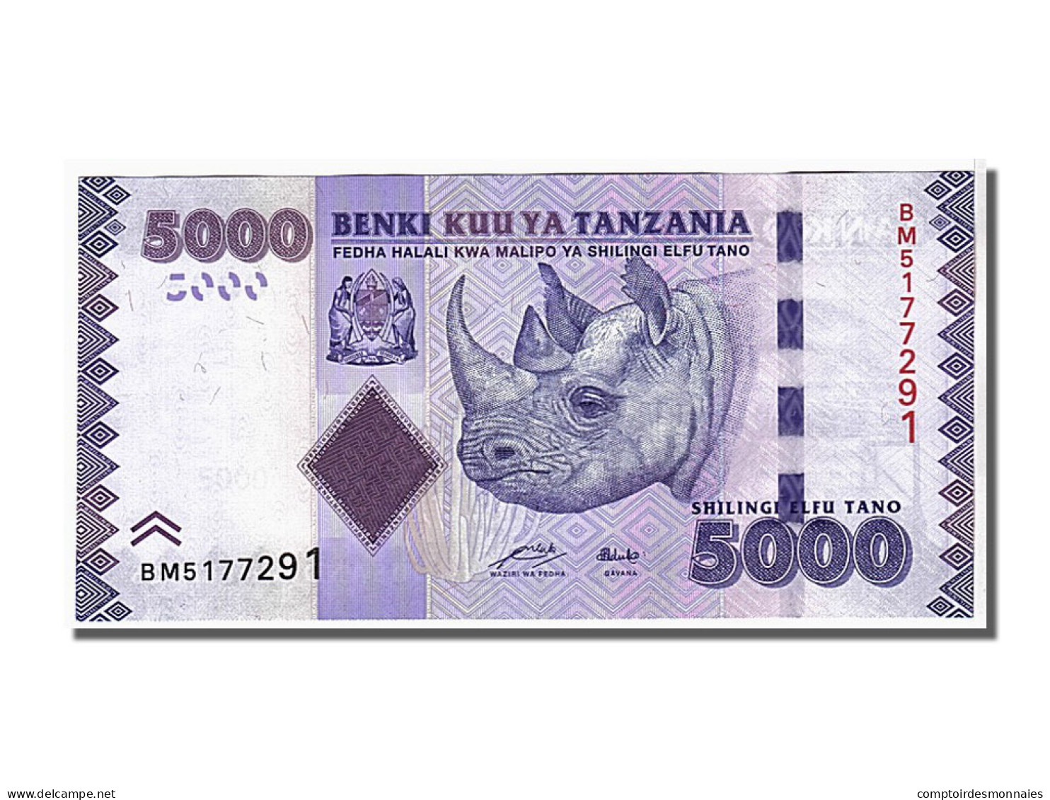 Billet, Tanzania, 5000 Shilingi, 2010, NEUF - Tansania