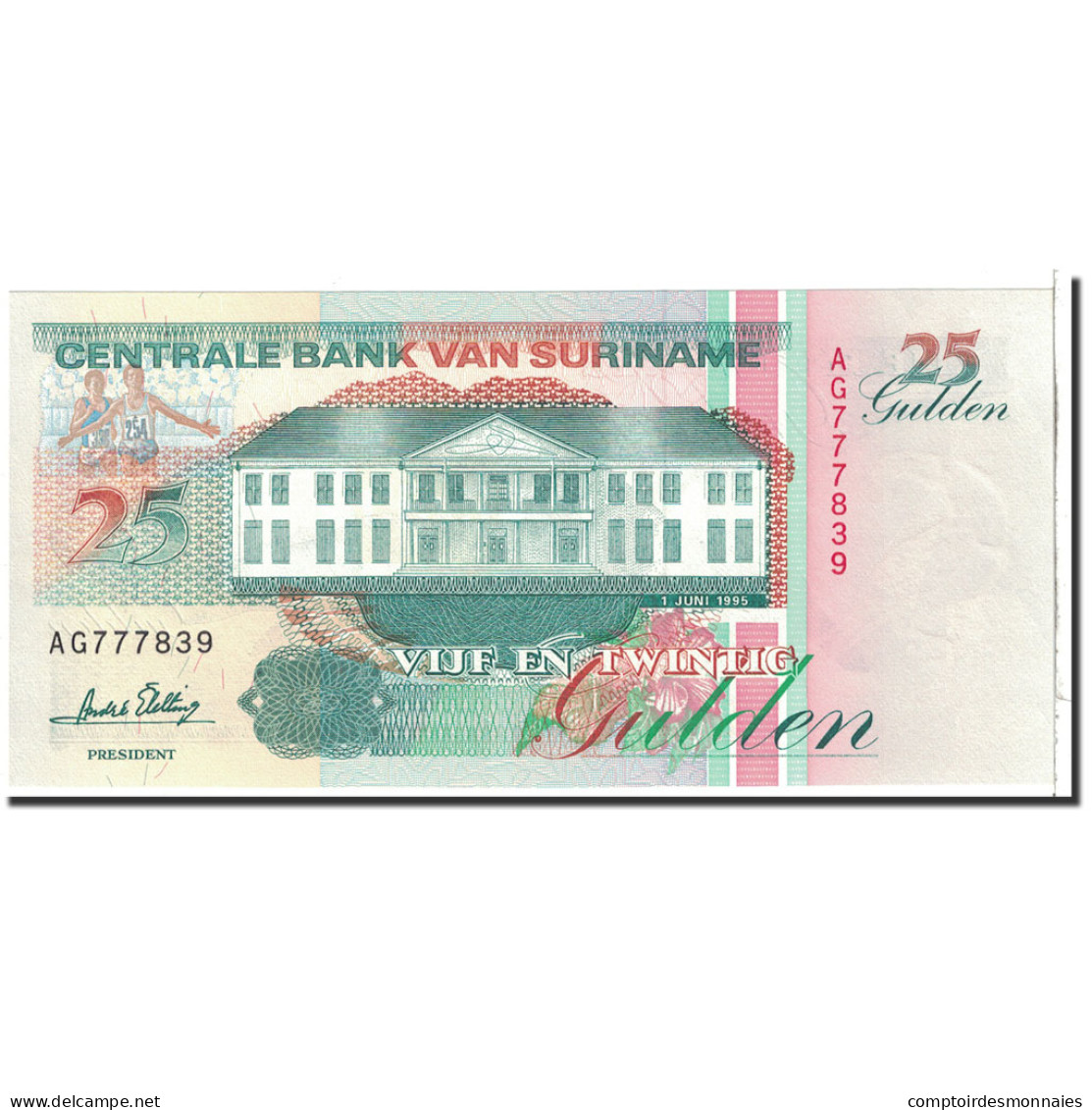 Billet, Surinam, 25 Gulden, 1998, 1998-02-10, KM:138d, NEUF - Surinam