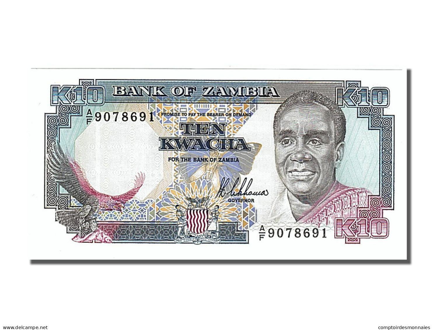 Billet, Zambie, 10 Kwacha, 1989, NEUF - Sambia