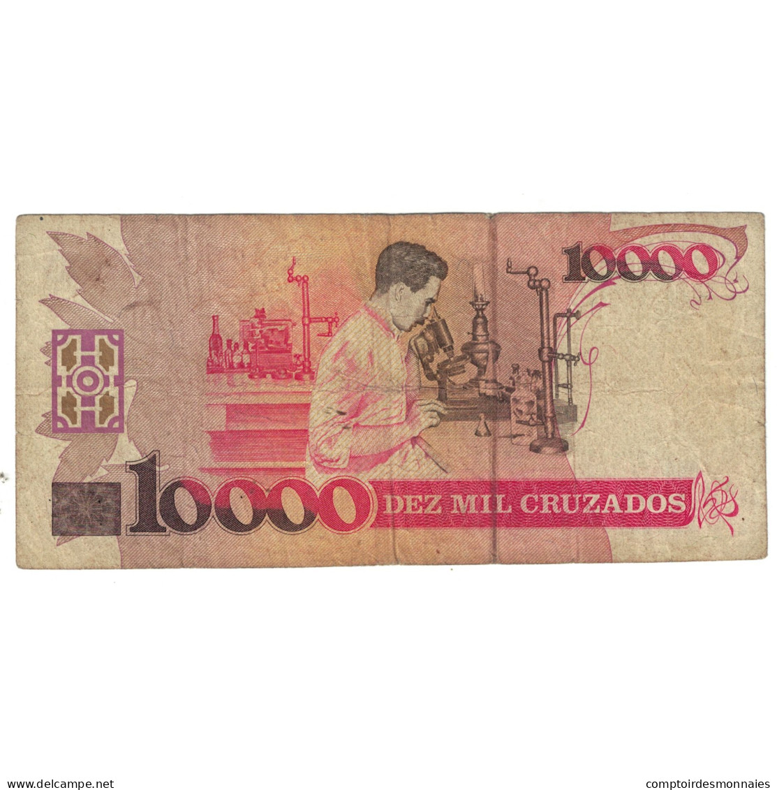 Billet, Brésil, 10 Cruzados Novos On 10,000 Cruzados, KM:218a, B - Brésil