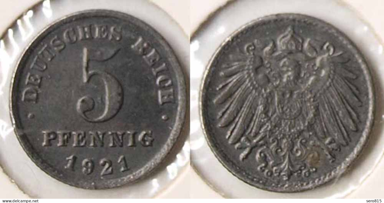 5 Pfennig 1921 G Deutsches Reich Eisen - Jäger 297 Bfr.   (p404 - Sonstige & Ohne Zuordnung