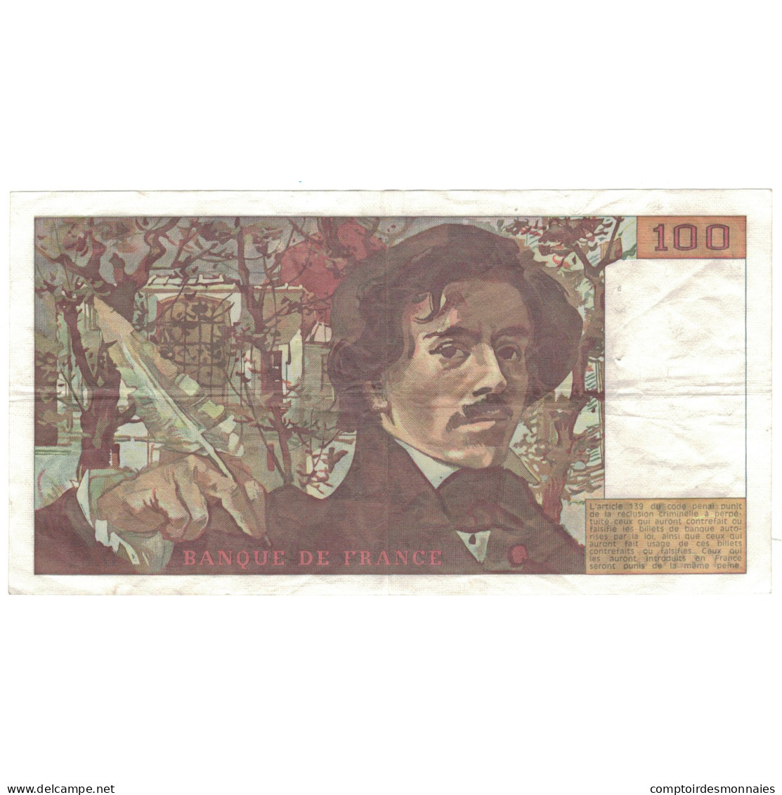France, 100 Francs, Delacroix, 1982, TTB, Fayette:69.6, KM:154b - 100 F 1978-1995 ''Delacroix''