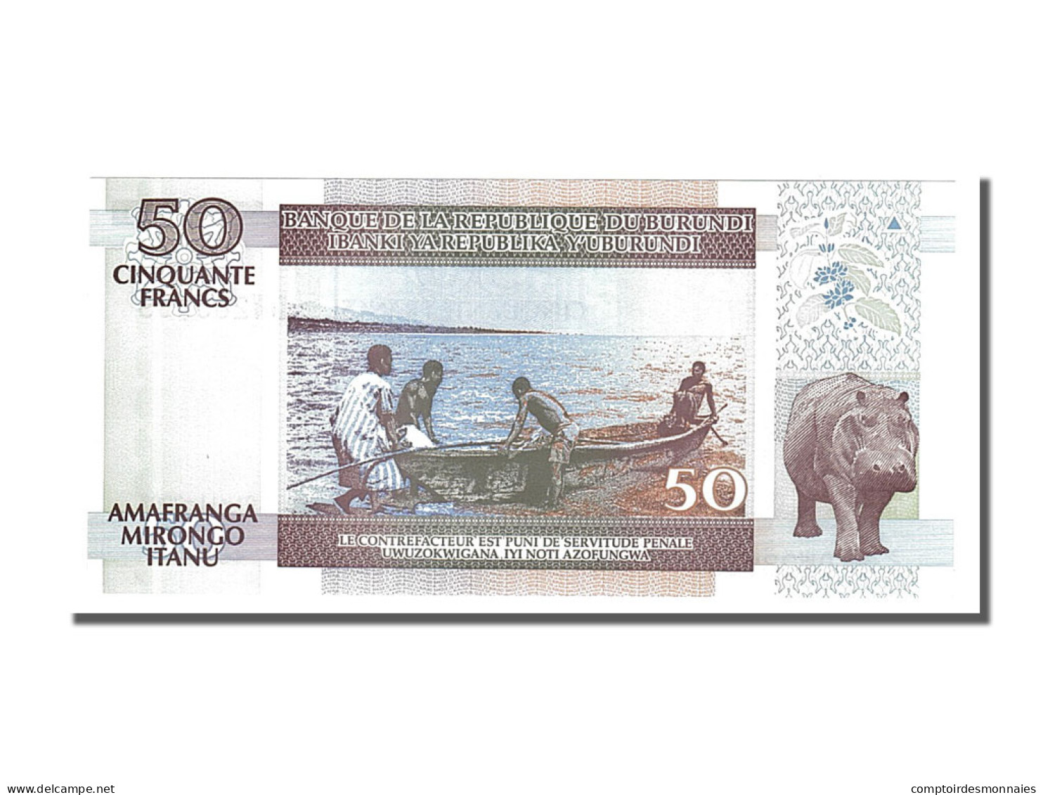 Billet, Burundi, 50 Francs, 2007, 2007-11-01, NEUF - Burundi