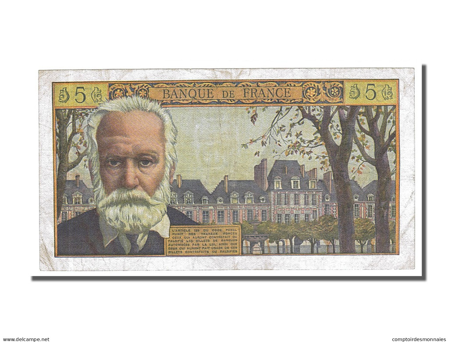 Billet, France, 5 Nouveaux Francs, 5 NF 1959-1965 ''Victor Hugo'', 1959 - 5 NF 1959-1965 ''Victor Hugo''