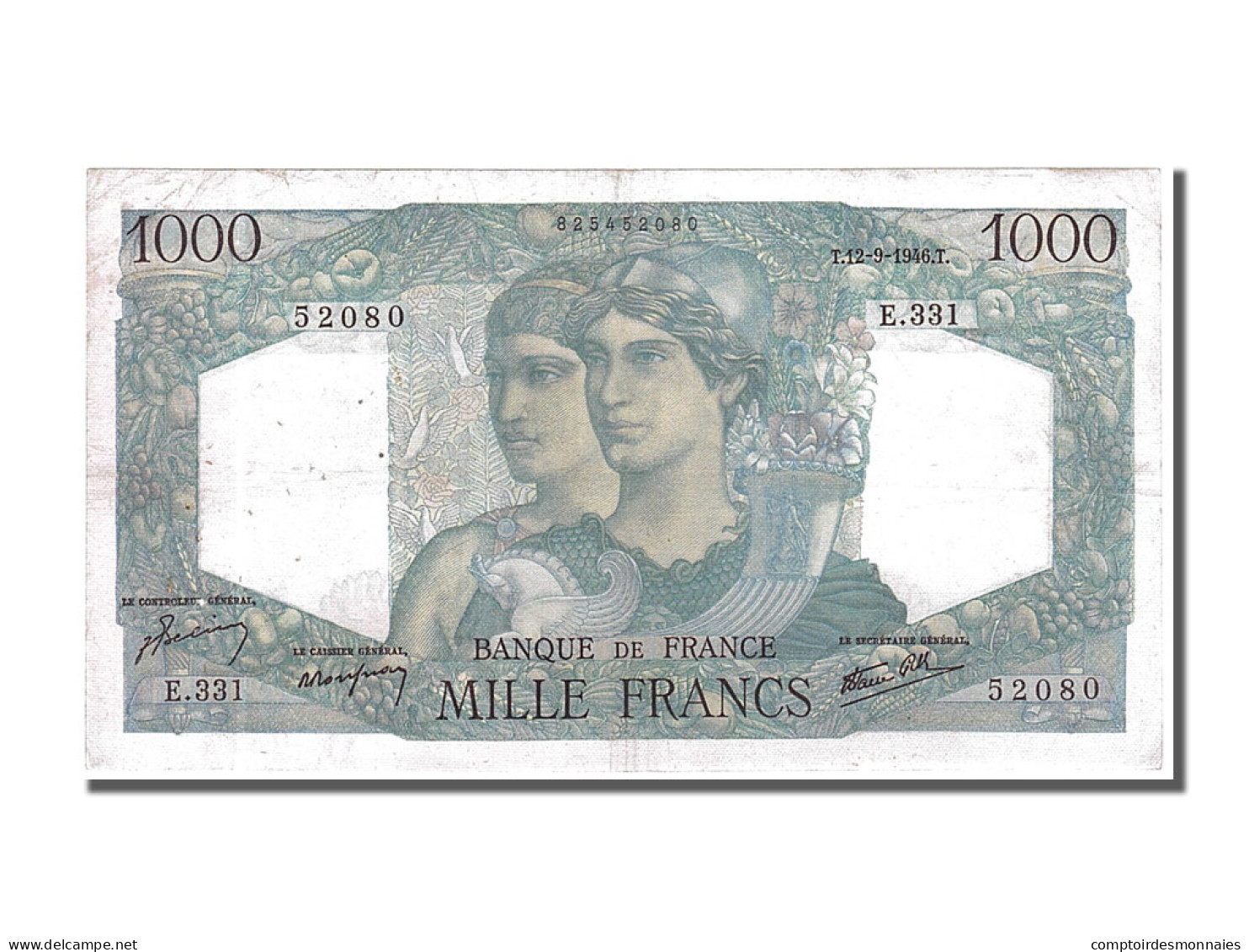 Billet, France, 1000 Francs, 1 000 F 1945-1950 ''Minerve Et Hercule'', 1946 - 1 000 F 1945-1950 ''Minerve Et Hercule''