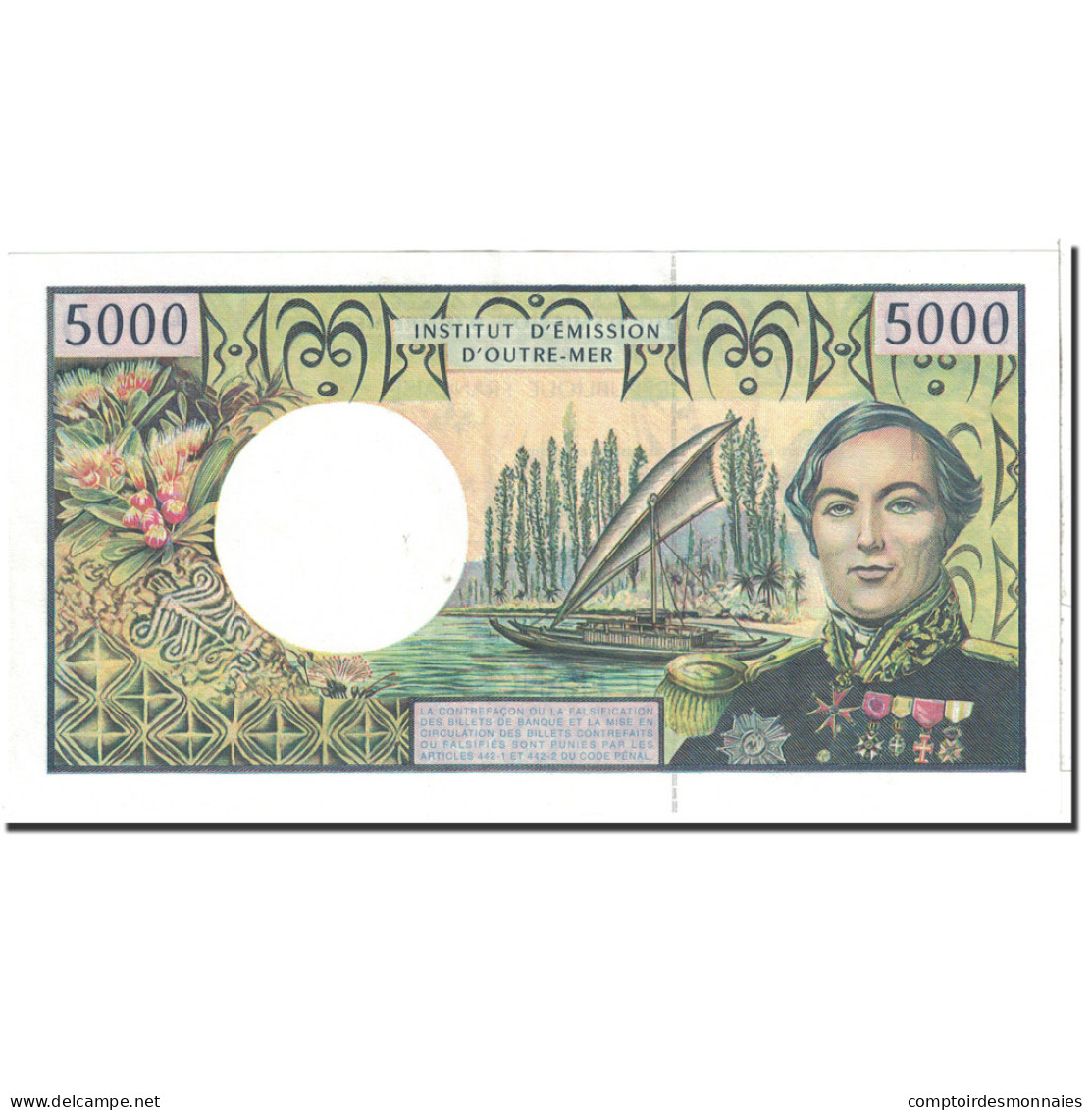 Billet, French Pacific Territories, 5000 Francs, 2002, Undated, SPL - Papeete (Polinesia Francesa 1914-1985)