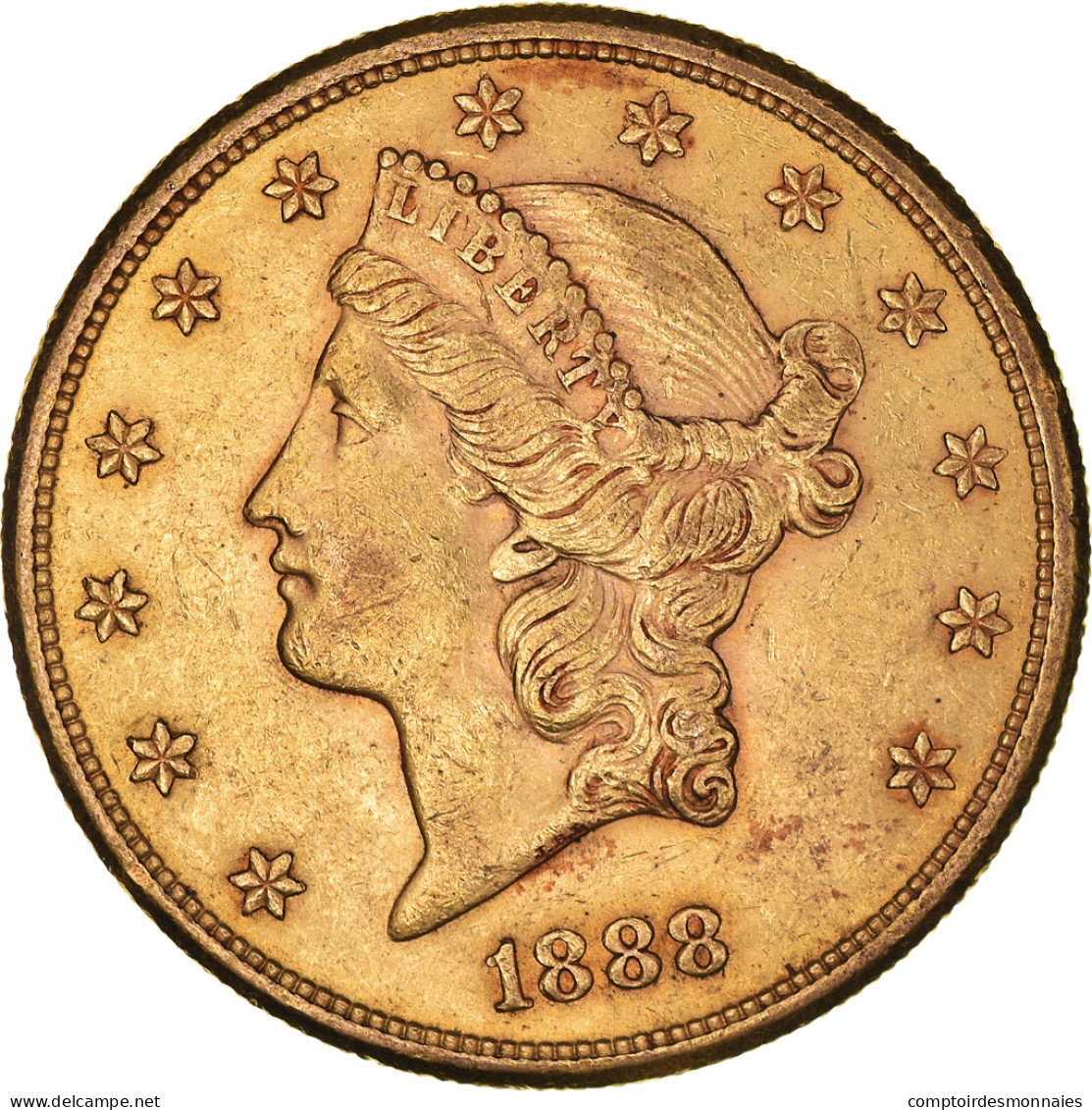Monnaie, États-Unis, Liberty Head, $20, Double Eagle, 1888, U.S. Mint, San - 20$ - Double Eagles - 1877-1901: Coronet Head (Tête Couronnée)