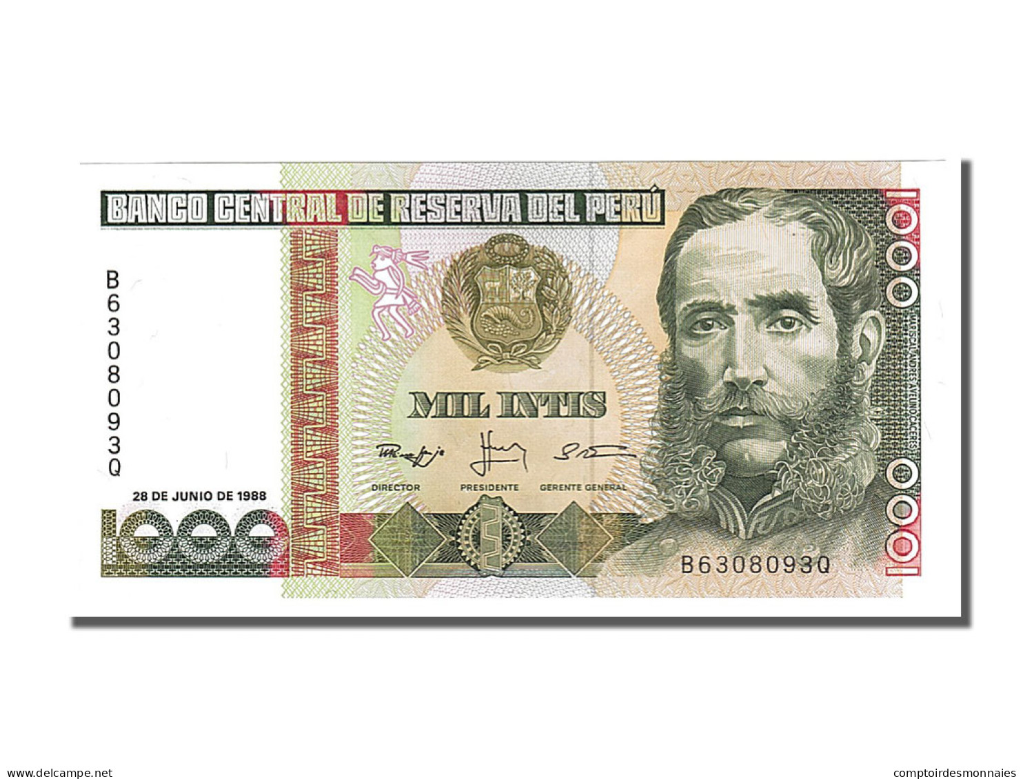 Billet, Pérou, 1000 Intis, 1988, 1988-06-28, NEUF - Perú