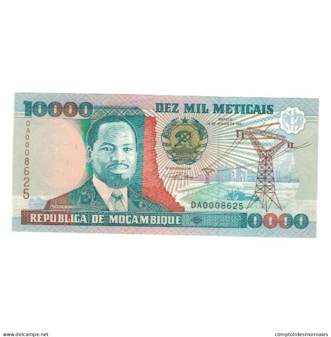 Billet, Mozambique, 10,000 Meticais, 1991, 1991-06-16, KM:137, NEUF - Moçambique