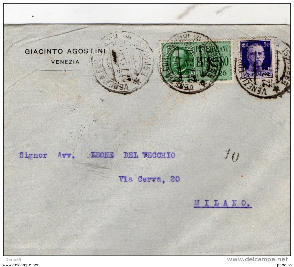 1933  LETTERA ESPRESSO VENEZIA - Eilsendung (Eilpost)