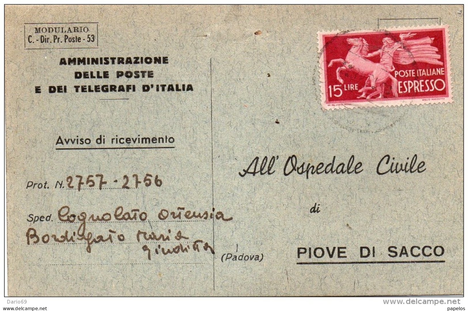 1948 CARTOLINA ESPRESSO - Express-post/pneumatisch