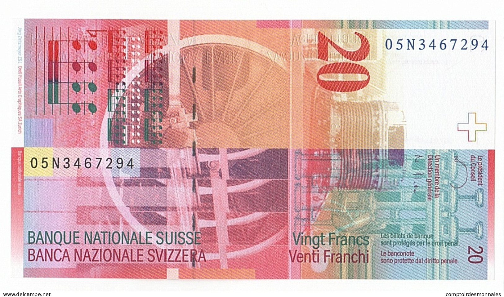 Billet, Suisse, 20 Franken, 2005, NEUF - Zwitserland