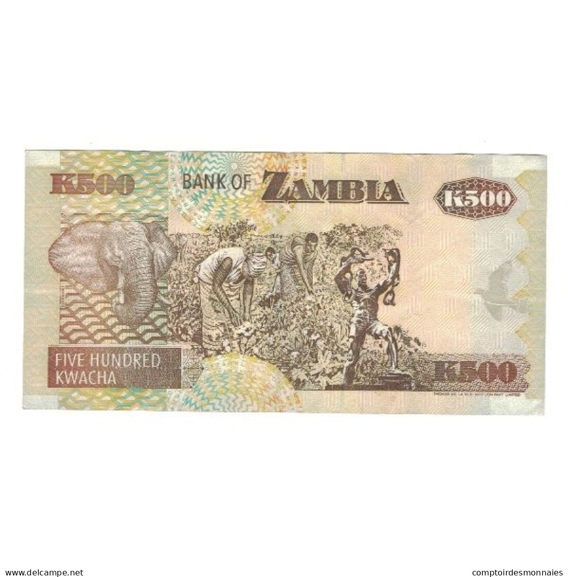 Billet, Zambie, 500 Kwacha, 2001, KM:39c, TTB+ - Sambia