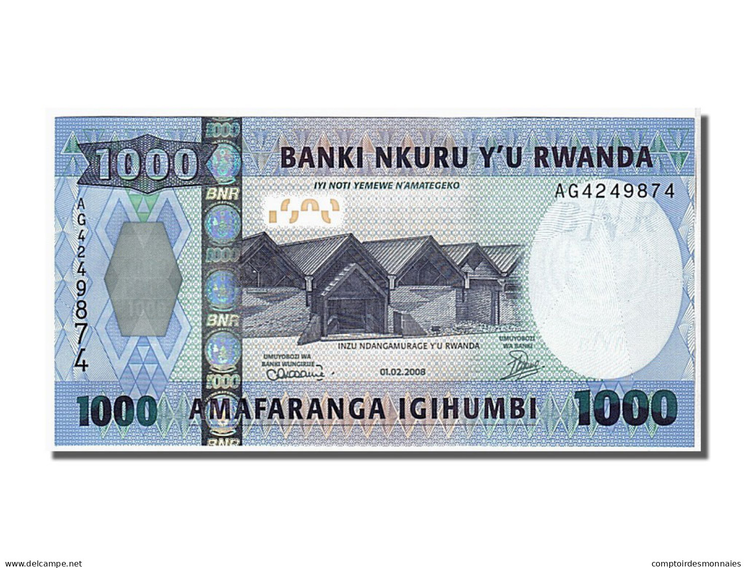 Billet, Rwanda, 1000 Francs, 2008, KM:31b, NEUF - Rwanda