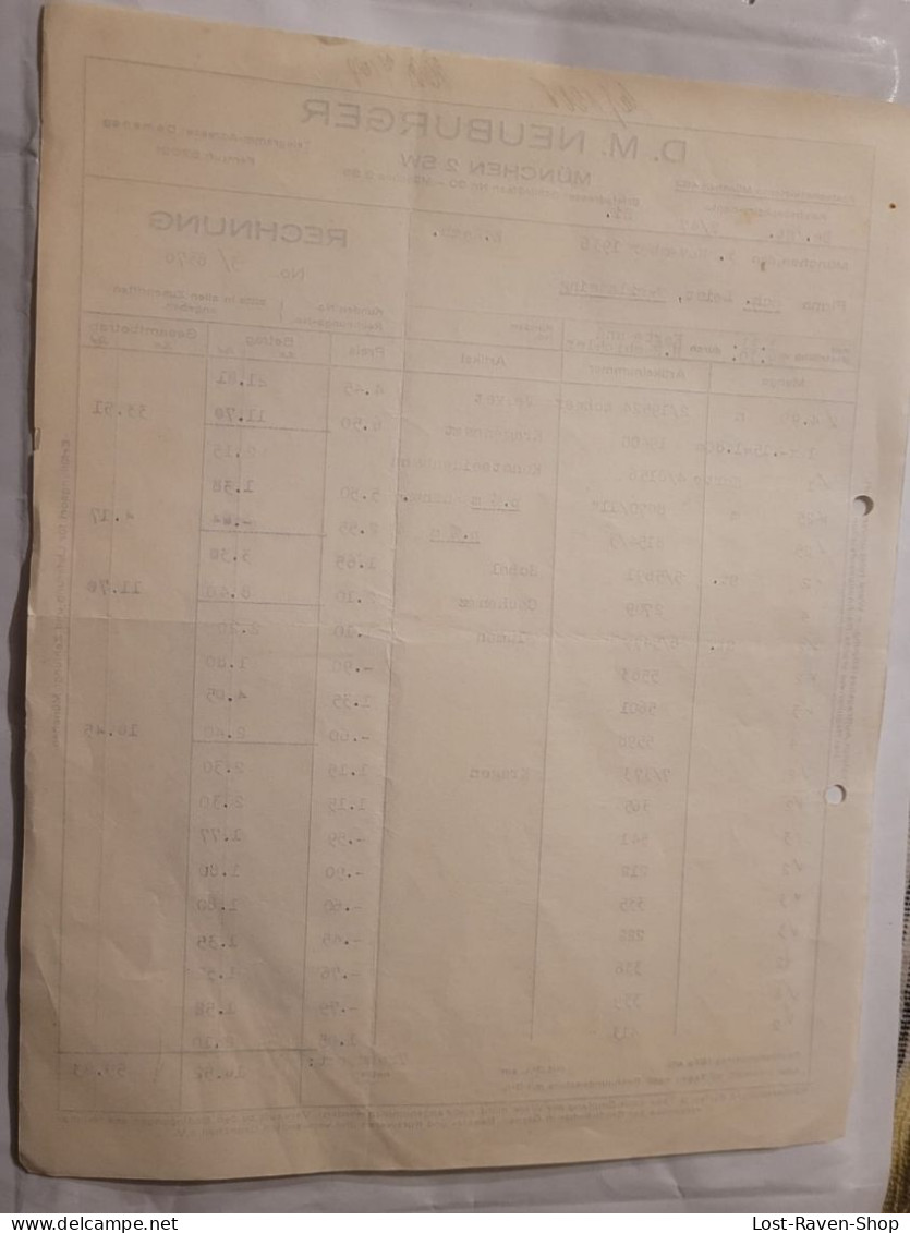 Rechnung - Neuburger - München - 1936 - 1900 – 1949