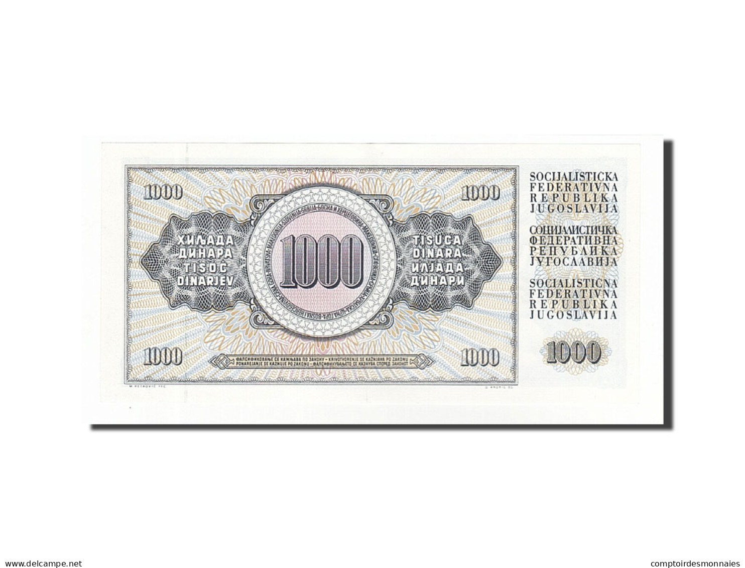 Billet, Yougoslavie, 1000 Dinara, 1981, 1981-11-04, SPL - Yugoslavia