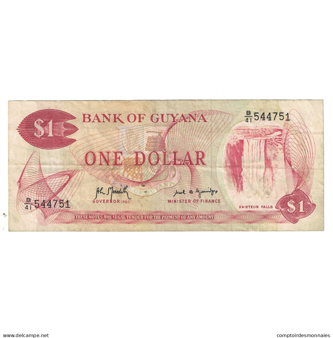 Billet, Guyana, 1 Dollar, KM:21d, TB - Guyana