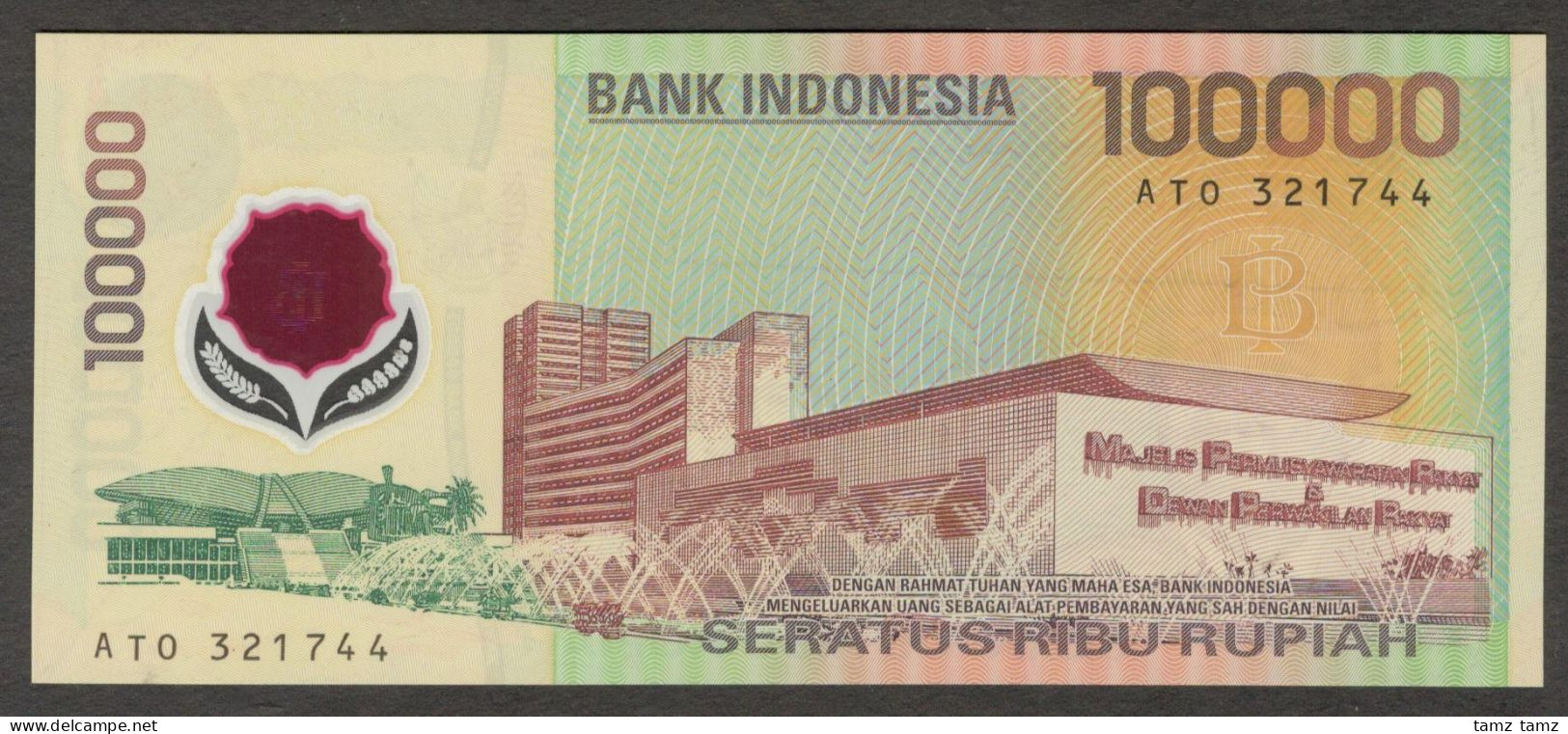 Indonesia 100,000 100000 Rupiah Polymer Soekarno & Hatta P-140 1999 UNC - Indonesië