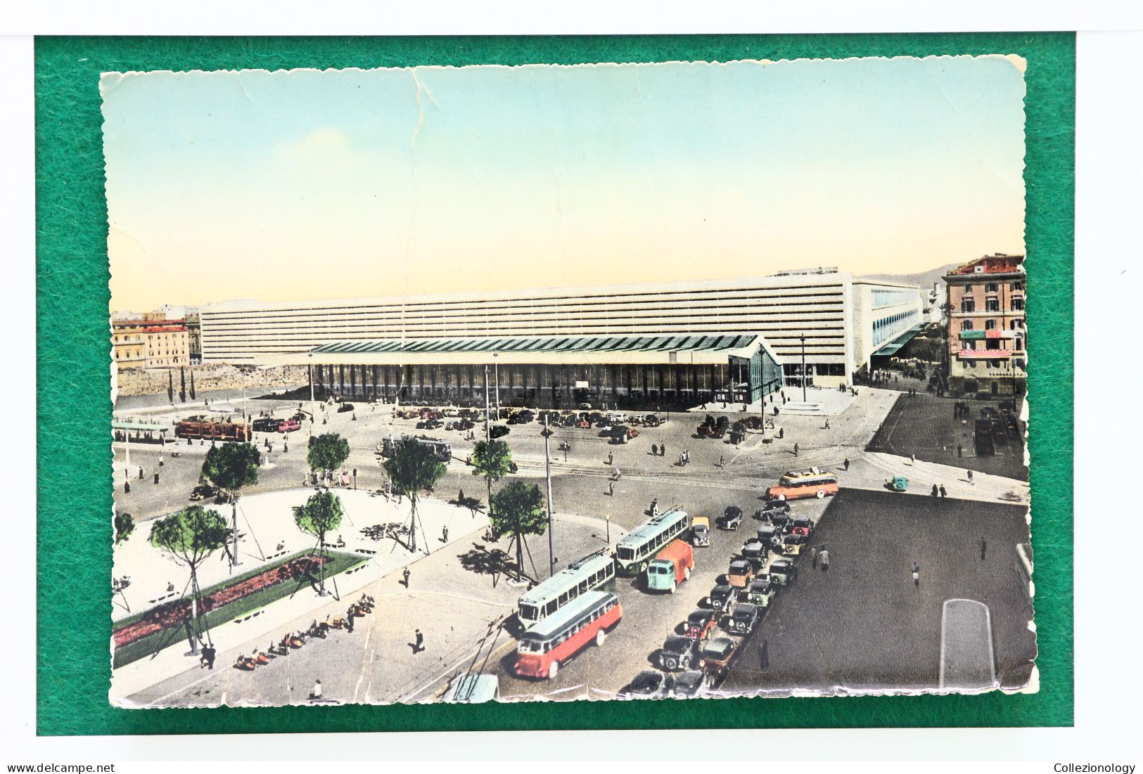 CARTOLINA POSTALE VIAGGIATA 1955 ROMA (ROMA), LAZIO, ITALIA: LA STAZIONE TERMINI 0089 POSTCARD - Stazione Termini