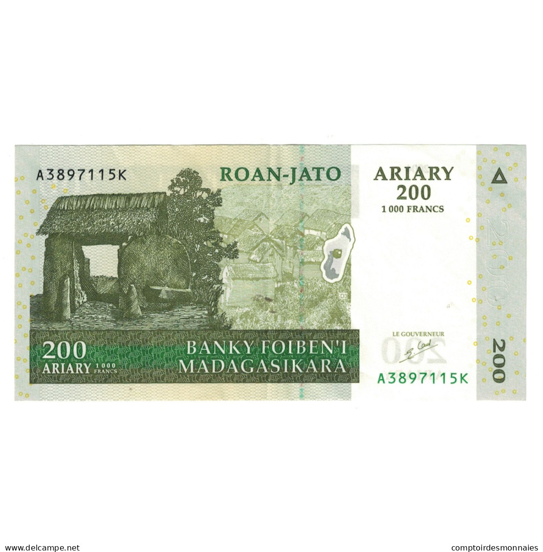 Billet, Madagascar, 200 Ariary, 2004, KM:87a, SPL - Madagaskar