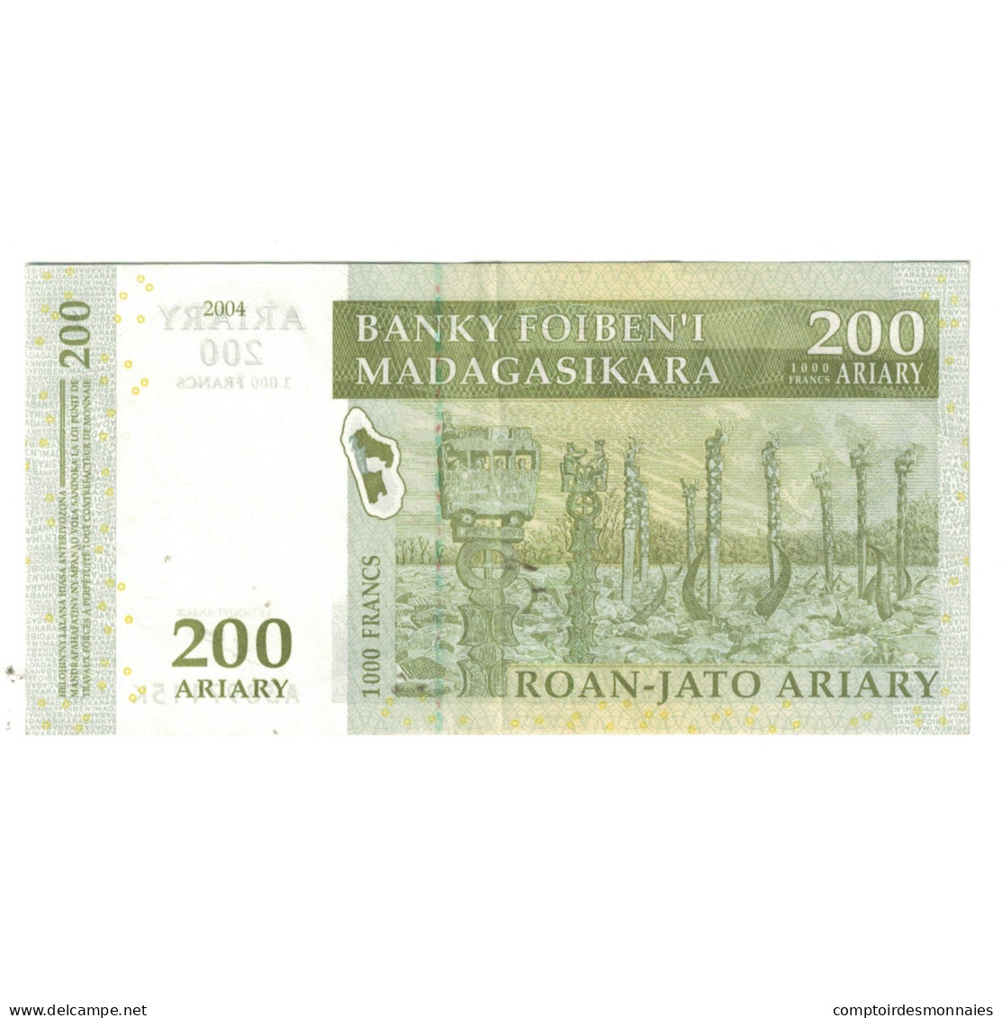 Billet, Madagascar, 200 Ariary, 2004, KM:87a, SPL - Madagascar