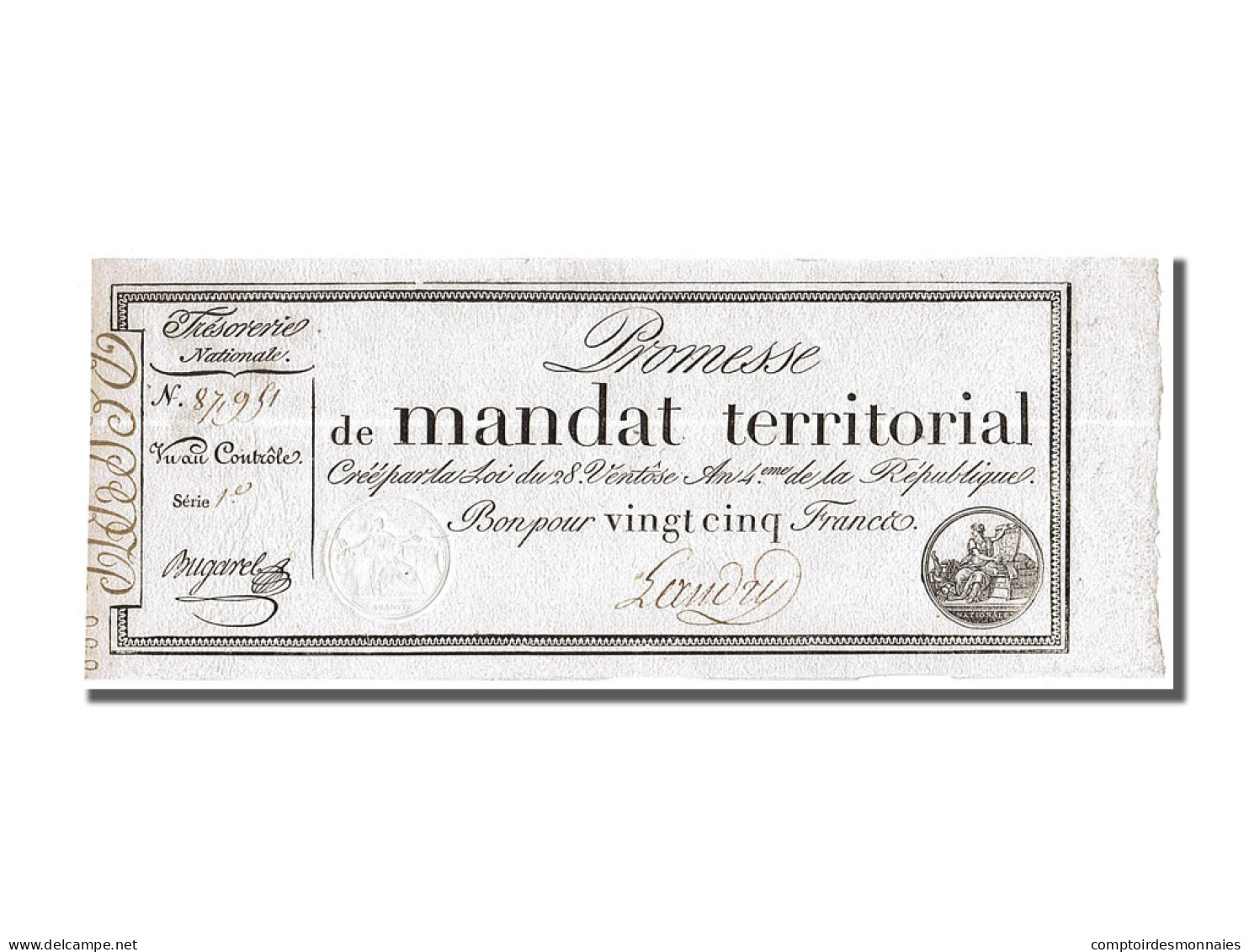 Billet, France, 25 Francs, 1796, Bugarel, SUP, KM:A83b, Lafaurie:200 - Assignate