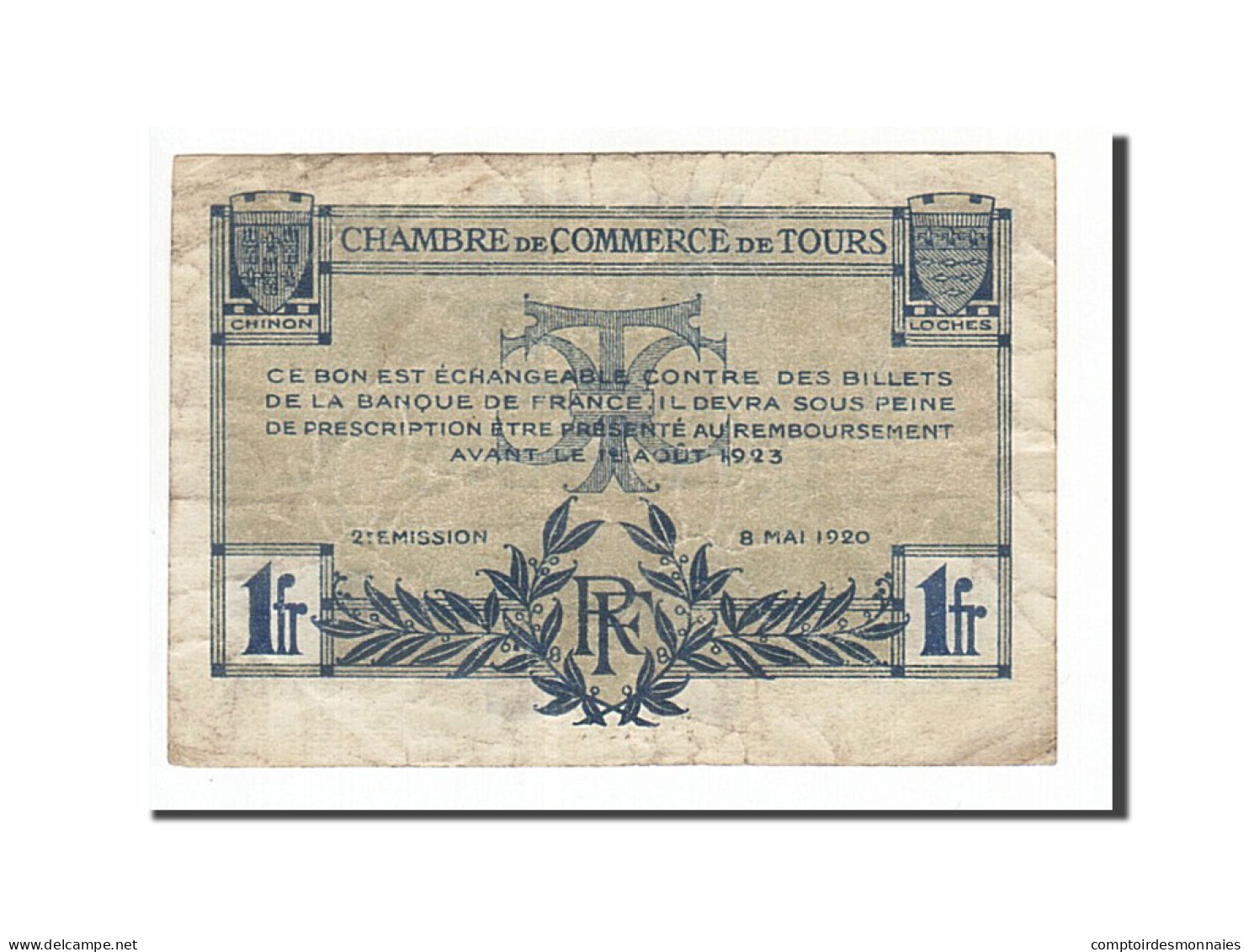 Billet, France, Tours, 1 Franc, 1920, TB+, Pirot:123-4 - Cámara De Comercio