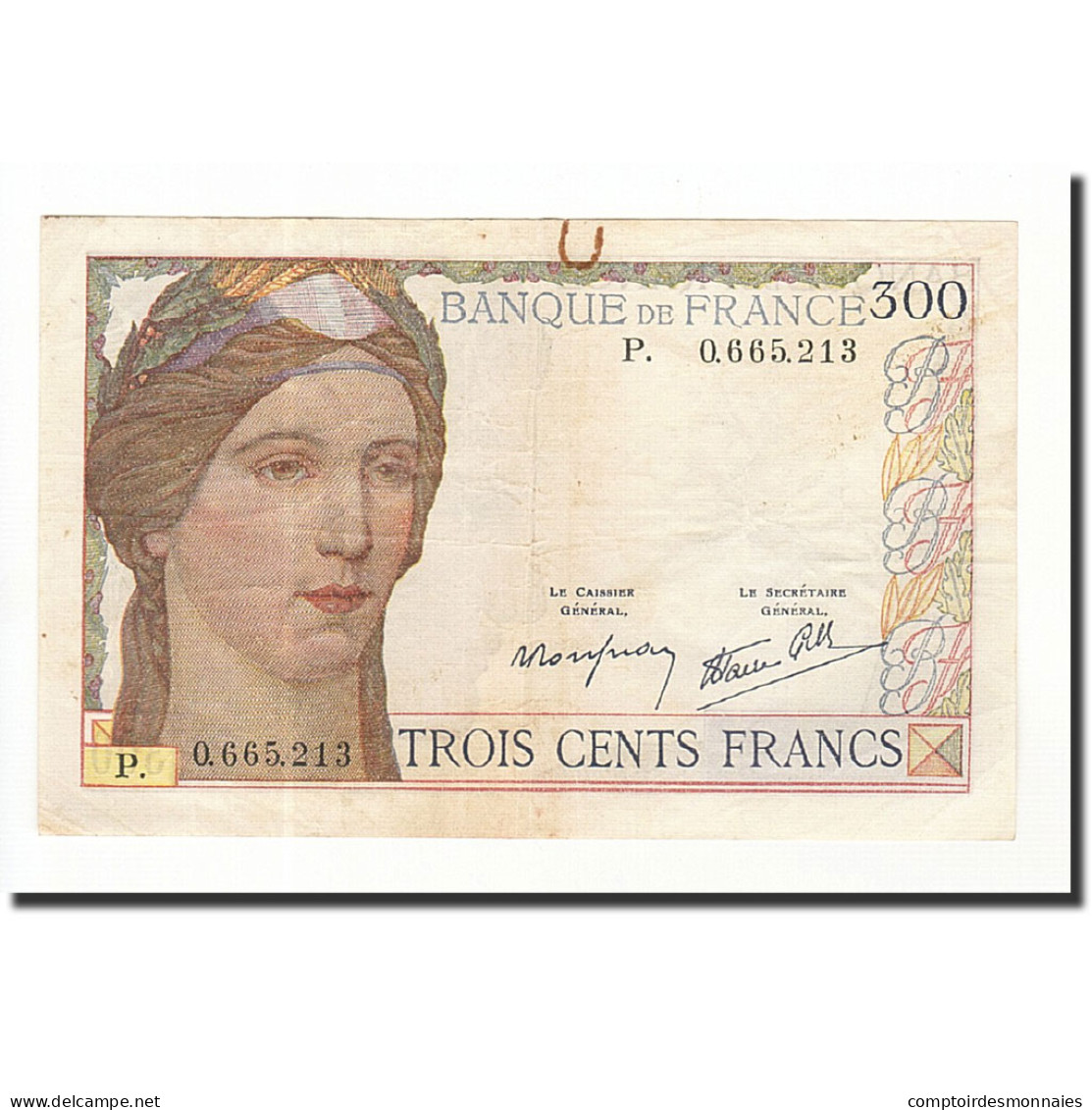 Billet, France, 300 Francs, Undated (1939), TTB, KM:87a - 300 F 1938-1939