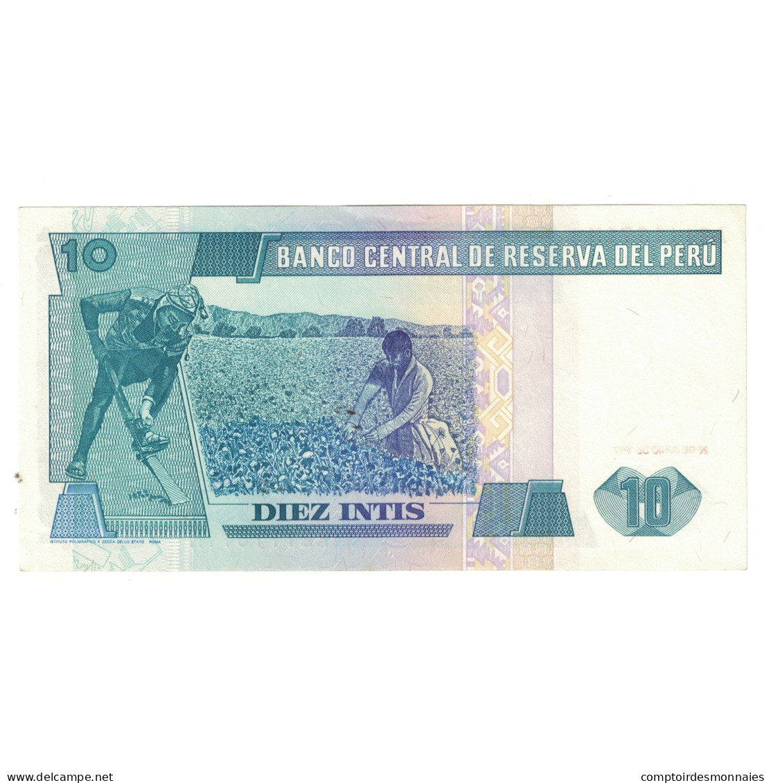 Billet, Pérou, 10 Intis, 1987, 1987-06-26, KM:129, SUP - Pérou