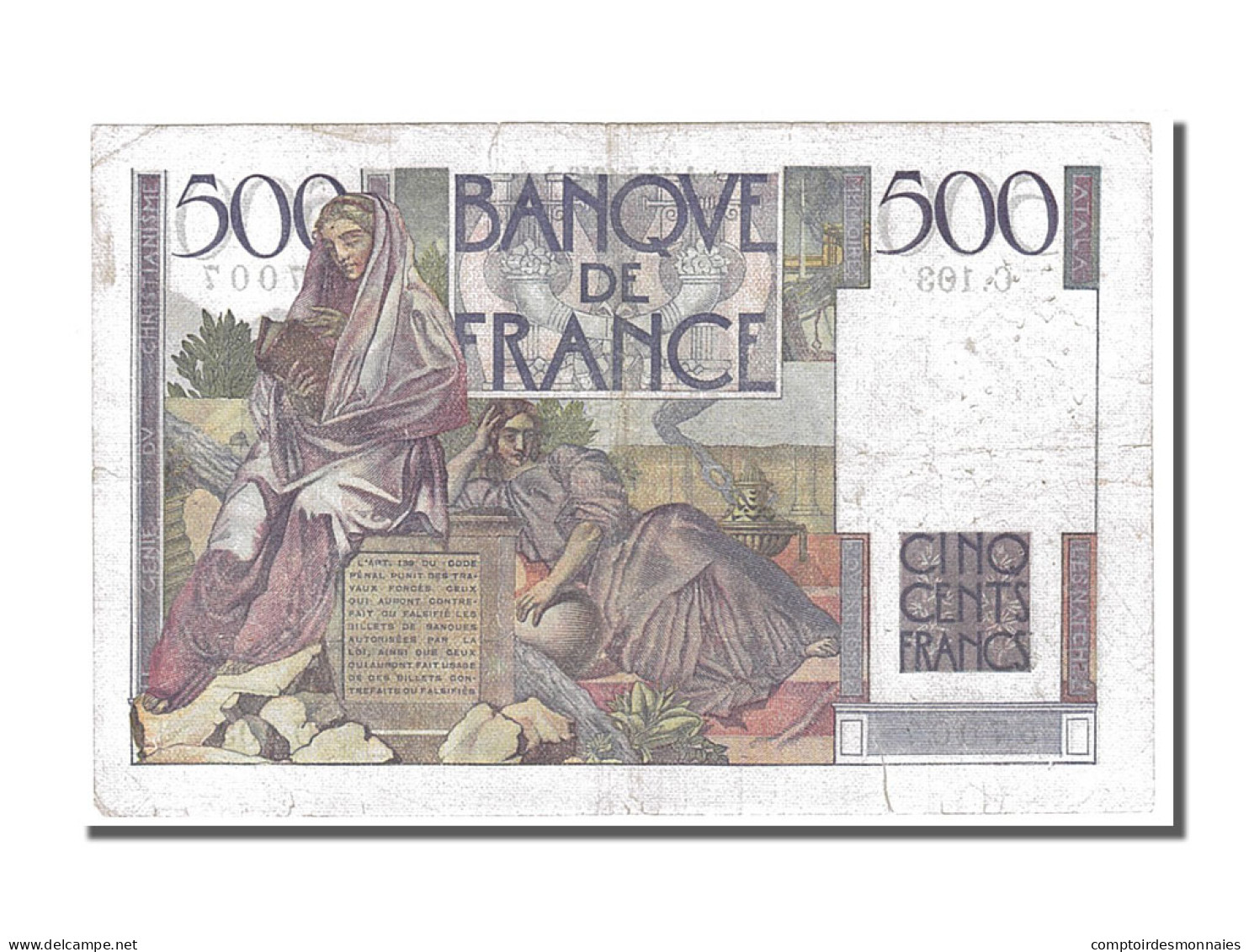 Billet, France, 500 Francs, 500 F 1945-1953 ''Chateaubriand'', 1948, 1948-05-13 - 500 F 1945-1953 ''Chateaubriand''