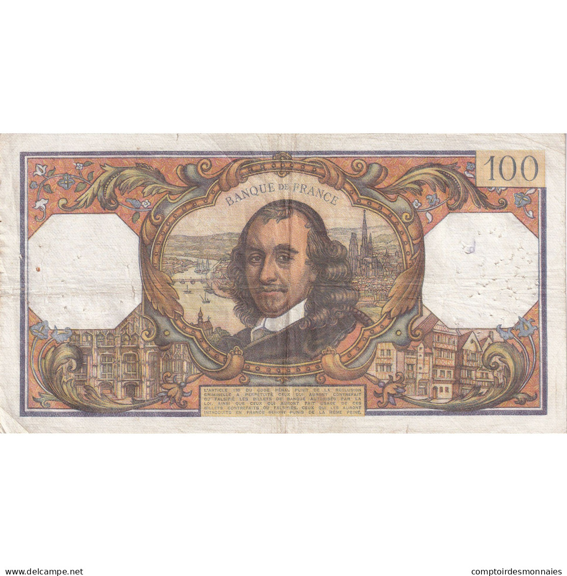 France, 100 Francs, Corneille, 1968, Y.406, TTB, Fayette:65.26, KM:149c - 100 F 1964-1979 ''Corneille''