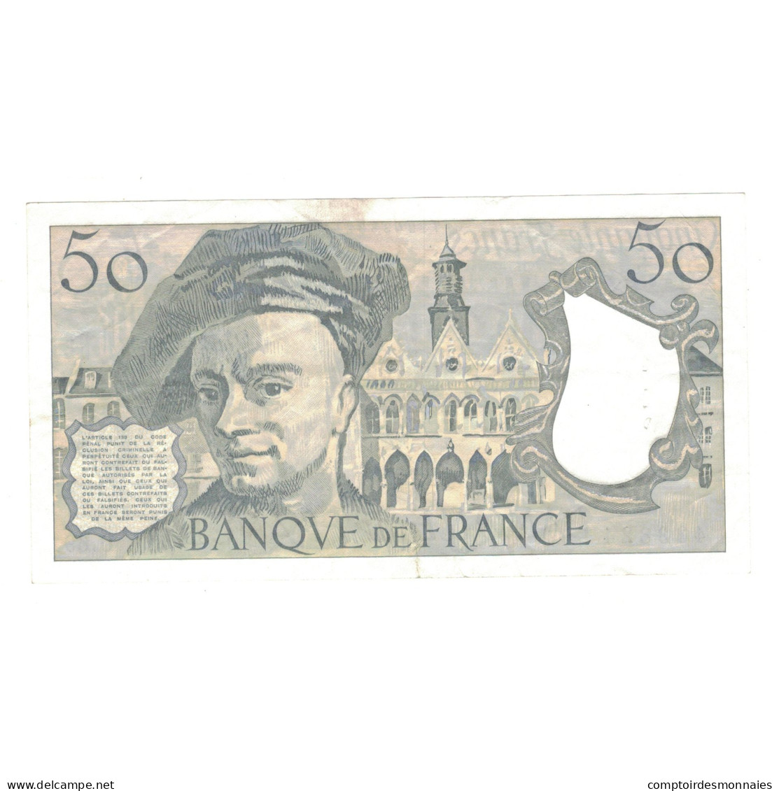 France, 50 Francs, Quentin De La Tour, 1991, U.69 433824, TTB, Fayette:67.17 - 50 F 1976-1992 ''quentin De La Tour''