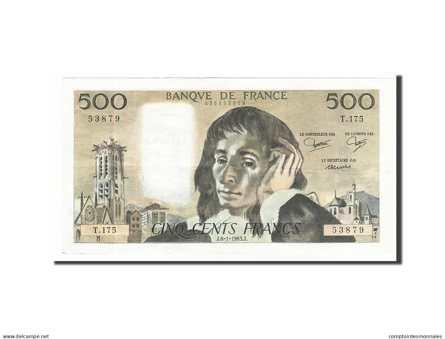 Billet, France, 500 Francs, 500 F 1968-1993 ''Pascal'', 1983, 1983-01-06, TTB - 500 F 1968-1993 ''Pascal''