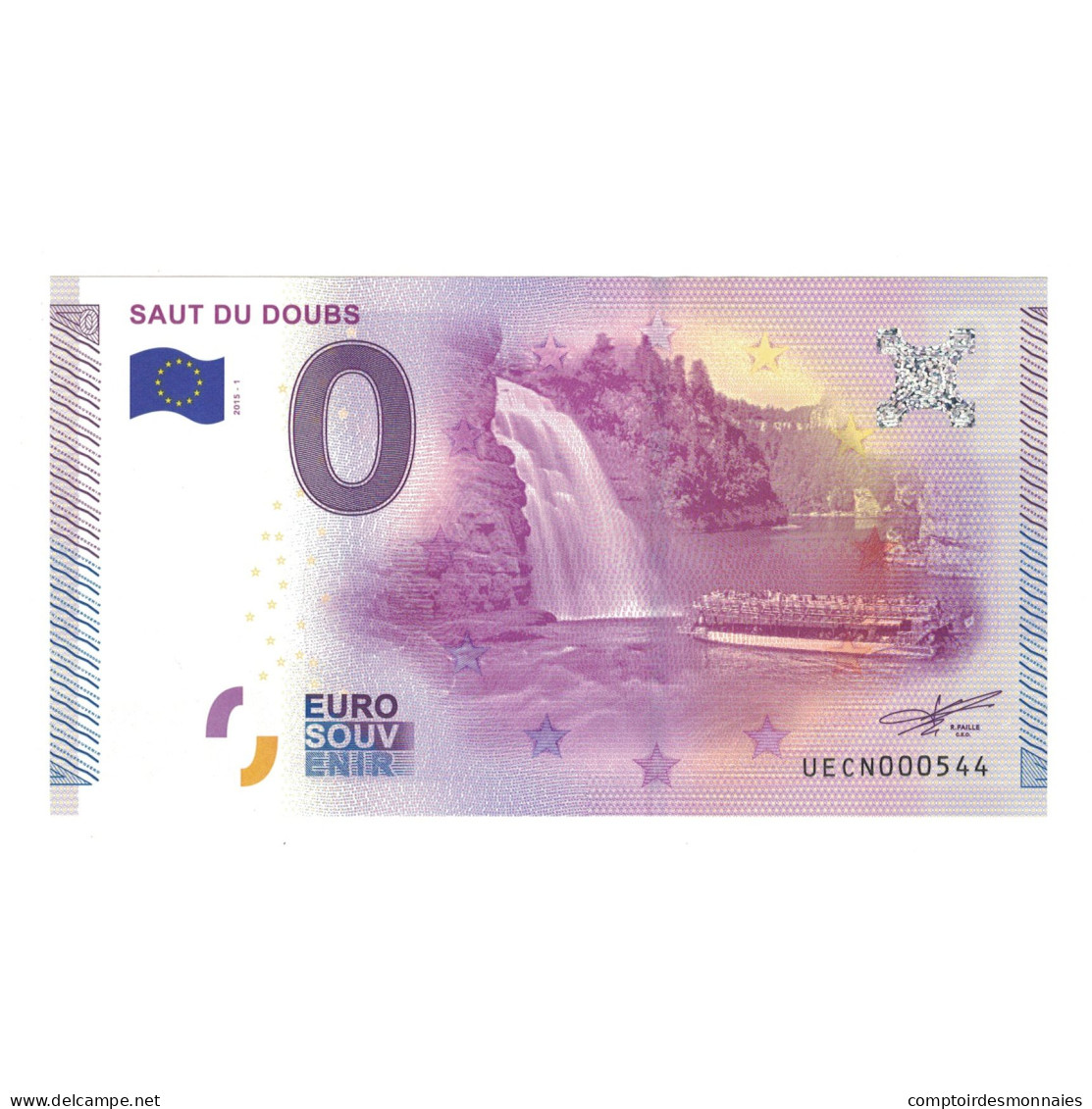 France, Billet Touristique - 0 Euro, 2015, UECN000544, SAUT DU DOUBS, NEUF - Altri & Non Classificati