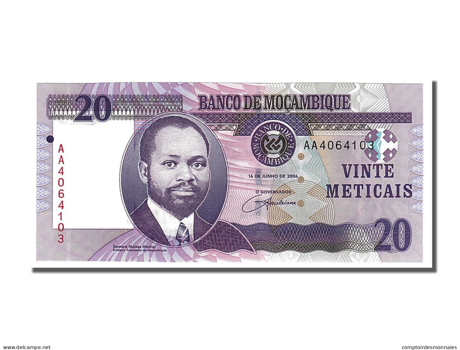 Billet, Mozambique, 20 Meticas, 2006, 2006-06-16, NEUF - Mozambique