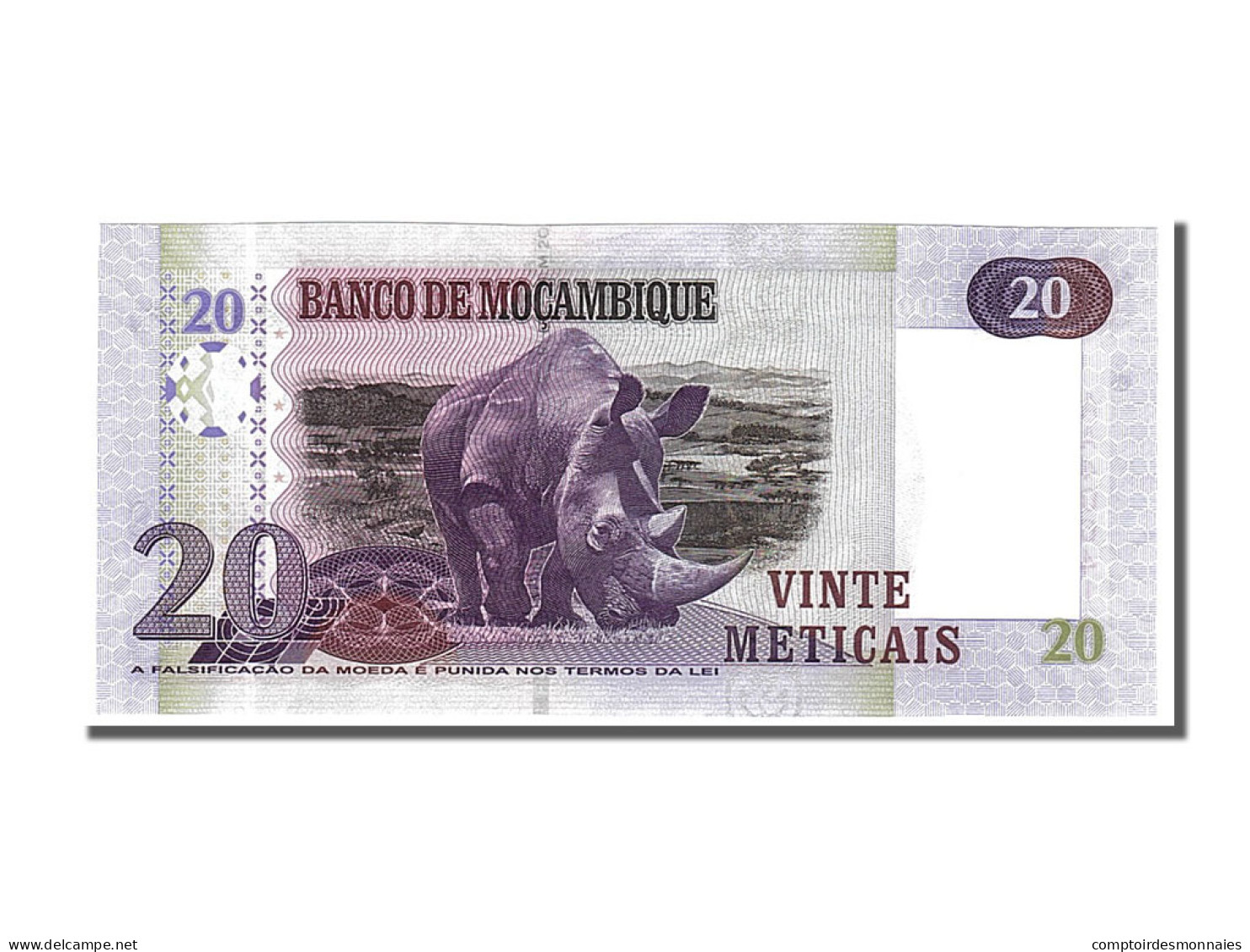 Billet, Mozambique, 20 Meticas, 2006, 2006-06-16, NEUF - Moçambique