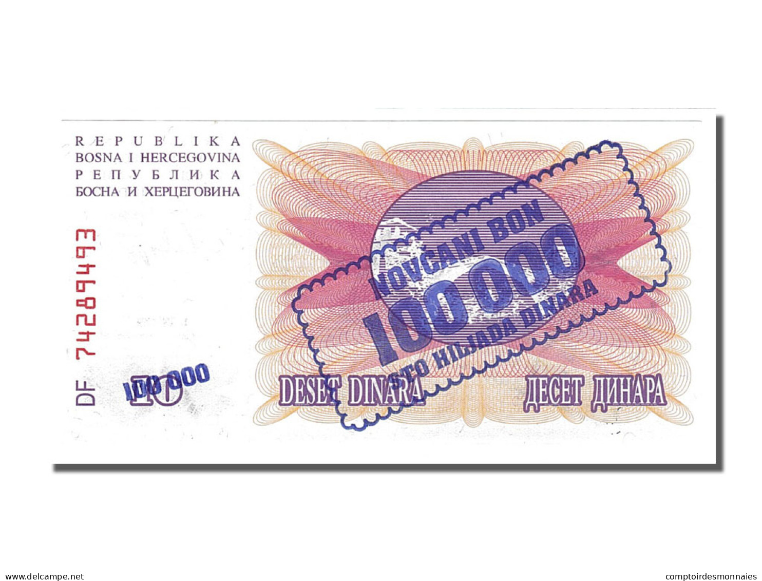 Billet, Bosnia - Herzegovina, 100,000 Dinara, 1993, 1993-09-01, NEUF - Bosnia And Herzegovina