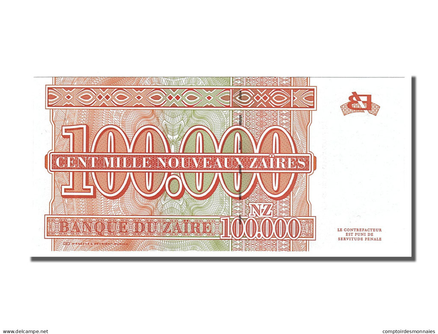 Billet, Zaïre, 100,000 Nouveaux Zaïres, 1996, 1996-06-30, NEUF - Zaïre