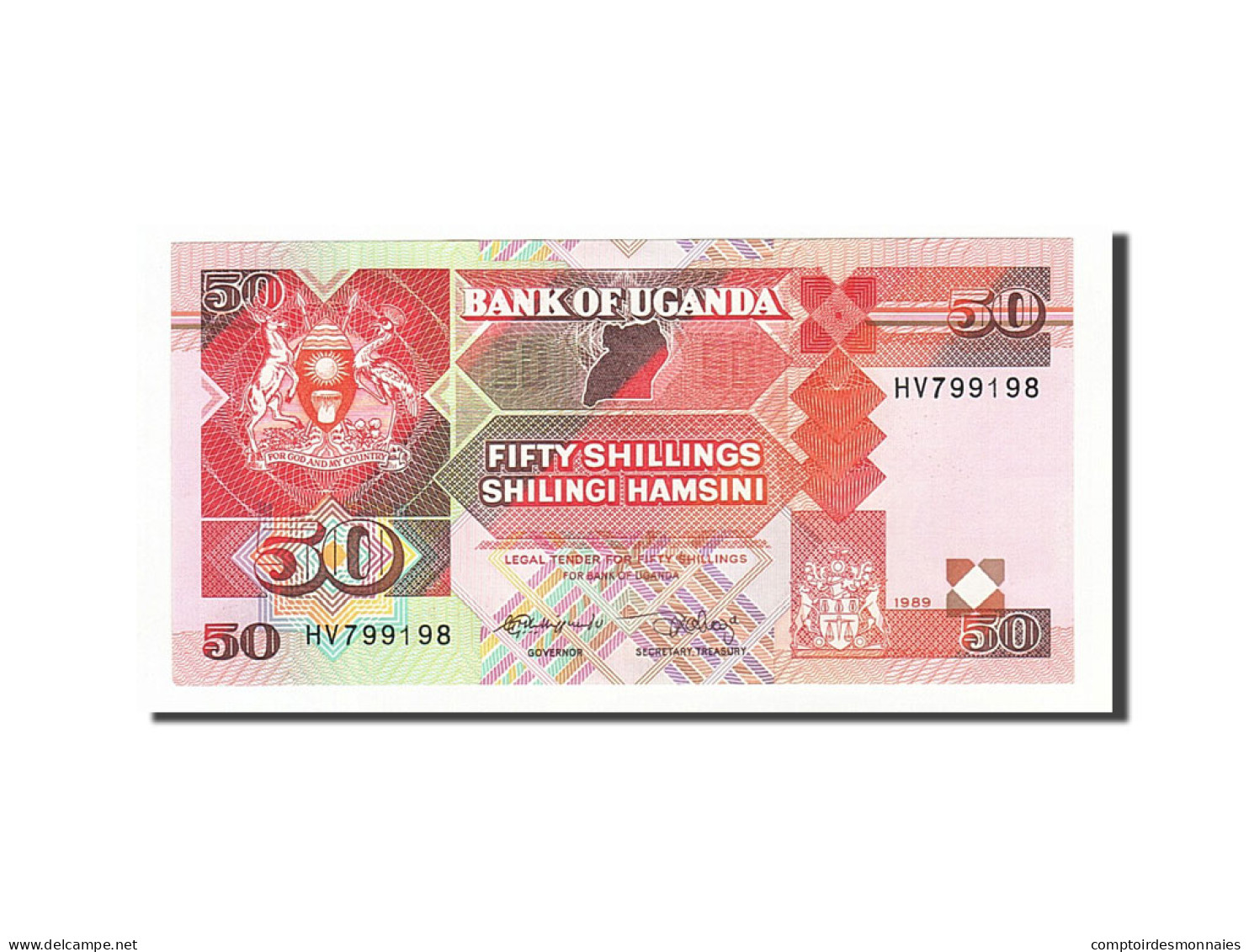 Billet, Uganda, 50 Shillings, 1989, NEUF - Oeganda